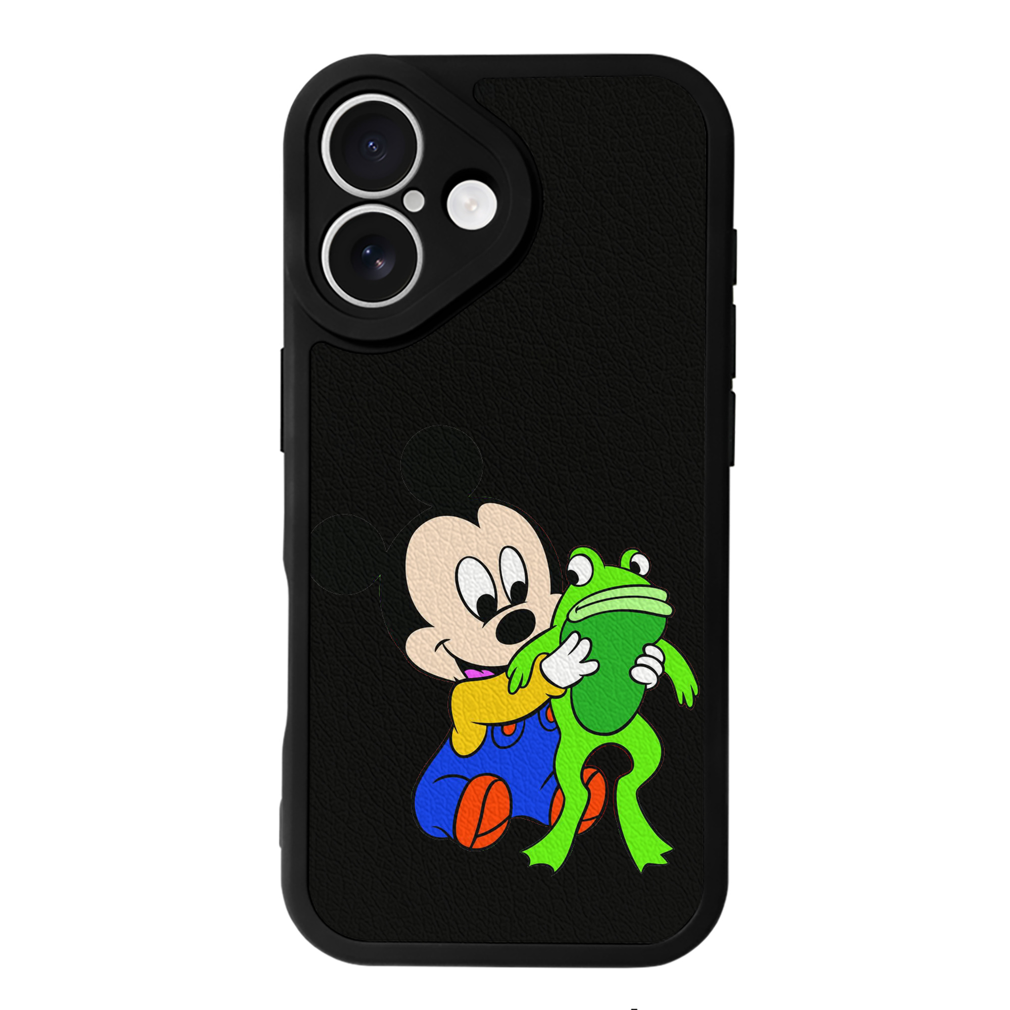 （画像用） ミッキーマウス Mickey Mouse 【iPhone 16シリーズ対応】シリコンスマホケース（レザー調） 材質：シリコン